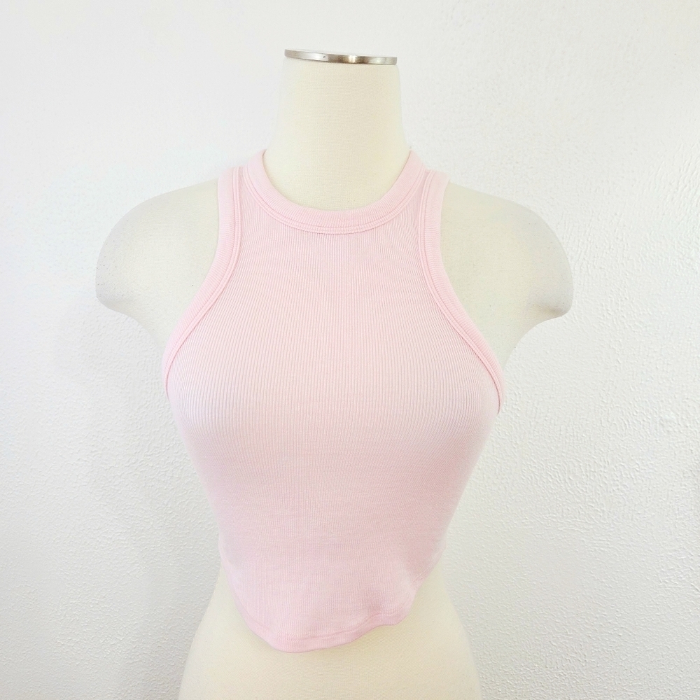 Lululemon Hold Tight Cropped Tank Top Flush Pink Pastel Ribbed Crop Women's Sz 4 - Picture 3 of 7
